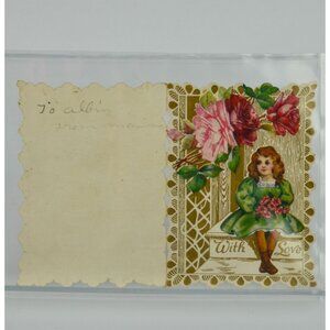 Vintage Valentine's Day Card With Love